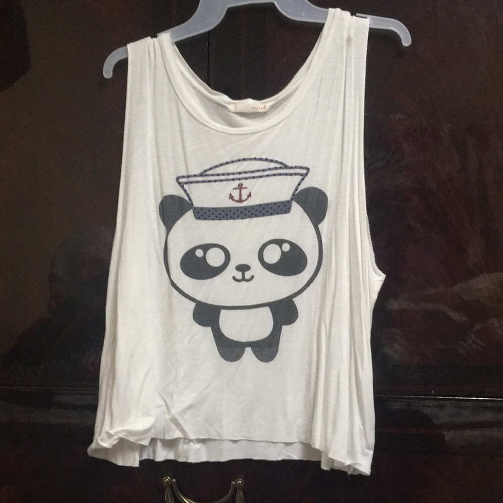 White Panda Muscle Tee/Tank Top